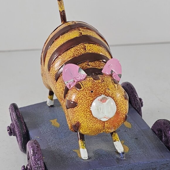 Ganz Metal Kitty Cat Pull Toy Folk Art Inspired Figure - Picture 7 of 8